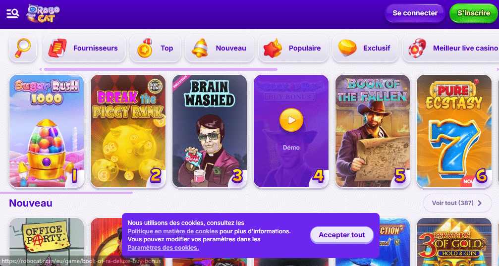 Avis sur robocat casino