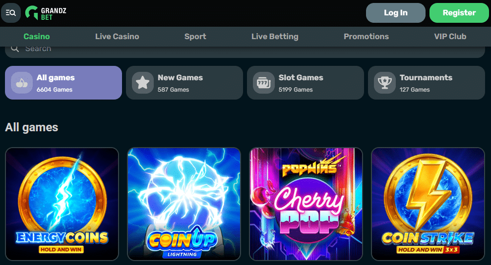 avis sur GRANDZ BET CASINO